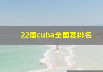 22届cuba全国赛排名