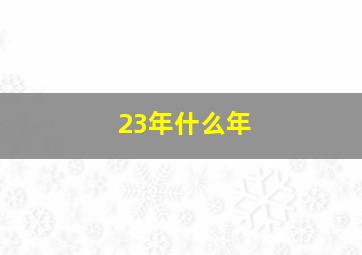 23年什么年