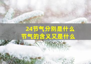 24节气分别是什么节气的含义又是什么