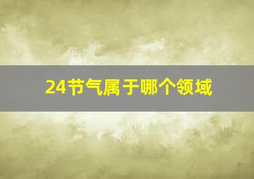 24节气属于哪个领域