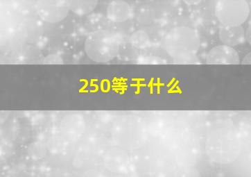 250等于什么