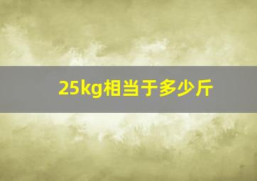 25kg相当于多少斤