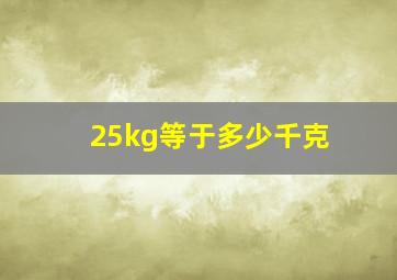 25kg等于多少千克