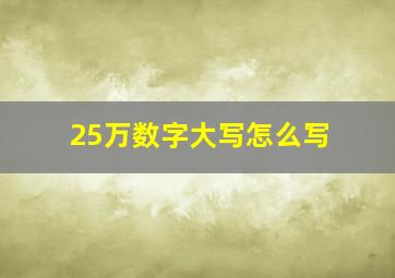 25万数字大写怎么写