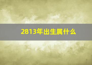 2813年出生属什么