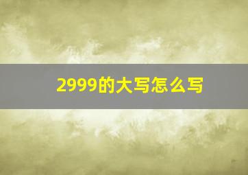 2999的大写怎么写