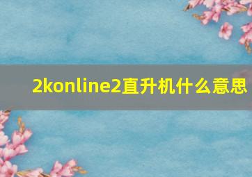 2konline2直升机什么意思