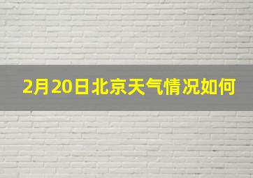 2月20日北京天气情况如何