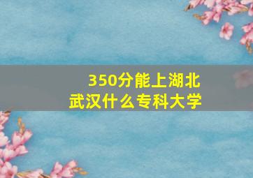 350分能上湖北武汉什么专科大学