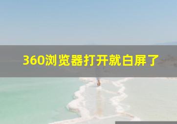 360浏览器打开就白屏了