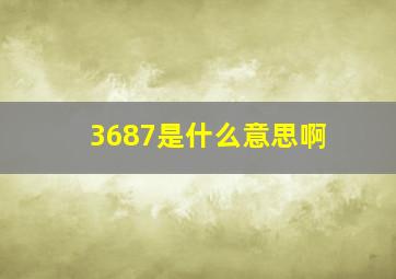 3687是什么意思啊