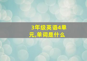 3年级英语4单元,单词是什么