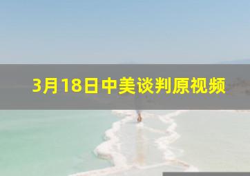 3月18日中美谈判原视频