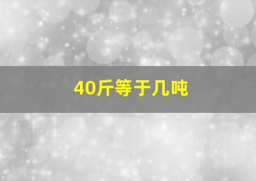 40斤等于几吨