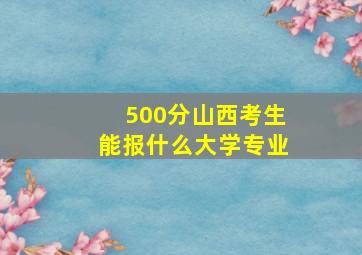 500分山西考生能报什么大学专业