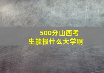 500分山西考生能报什么大学啊