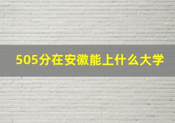 505分在安徽能上什么大学