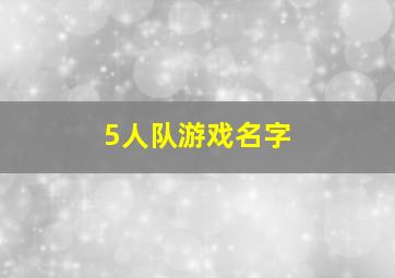 5人队游戏名字