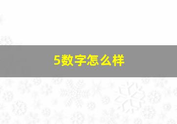 5数字怎么样