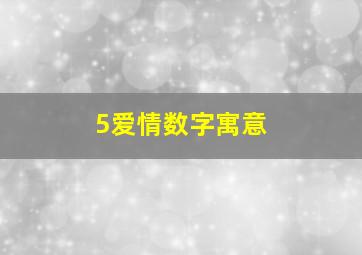 5爱情数字寓意