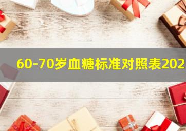 60-70岁血糖标准对照表2021