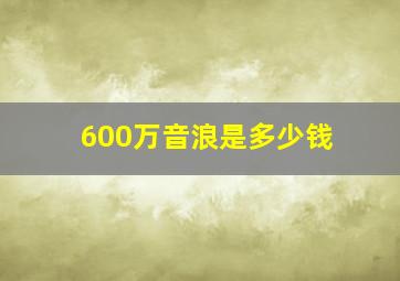 600万音浪是多少钱