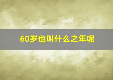 60岁也叫什么之年呢