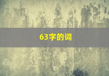 63字的词