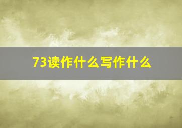 73读作什么写作什么