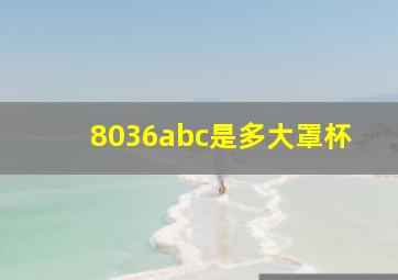 8036abc是多大罩杯