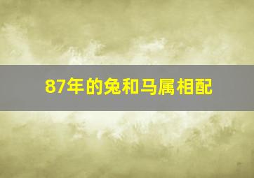 87年的兔和马属相配