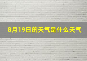 8月19日的天气是什么天气