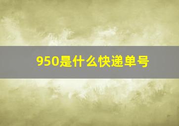 950是什么快递单号