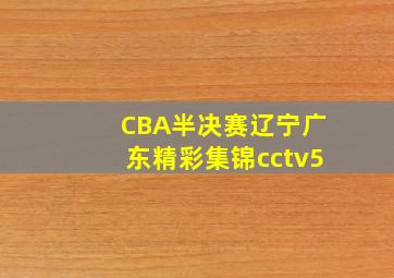 CBA半决赛辽宁广东精彩集锦cctv5