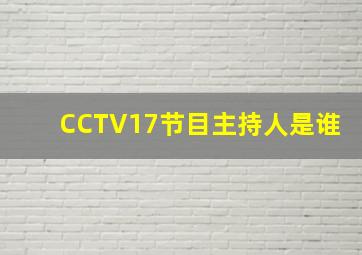 CCTV17节目主持人是谁