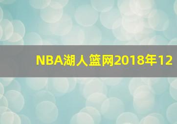 NBA湖人篮网2018年12