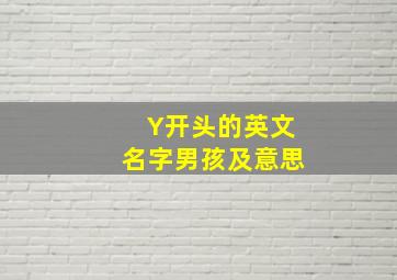 Y开头的英文名字男孩及意思