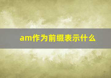 am作为前缀表示什么