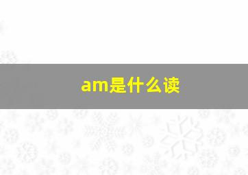 am是什么读