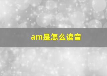 am是怎么读音