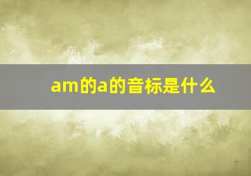 am的a的音标是什么