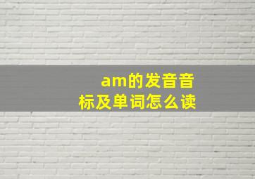 am的发音音标及单词怎么读