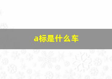 a标是什么车