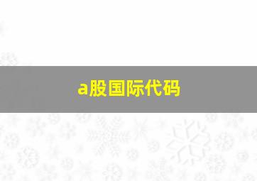 a股国际代码