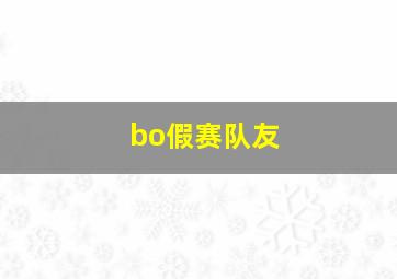 bo假赛队友