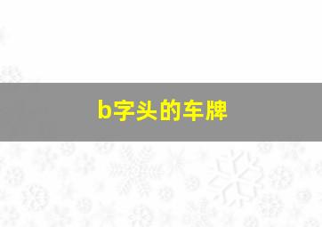 b字头的车牌