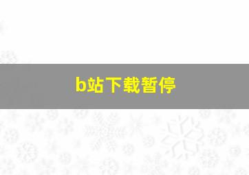 b站下载暂停