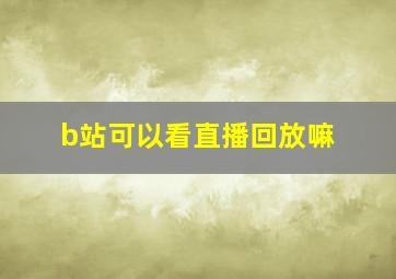 b站可以看直播回放嘛