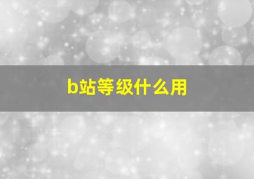 b站等级什么用