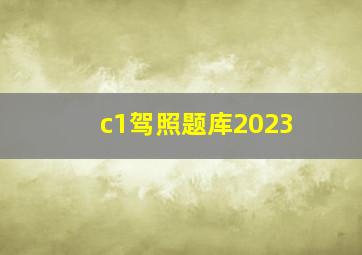 c1驾照题库2023